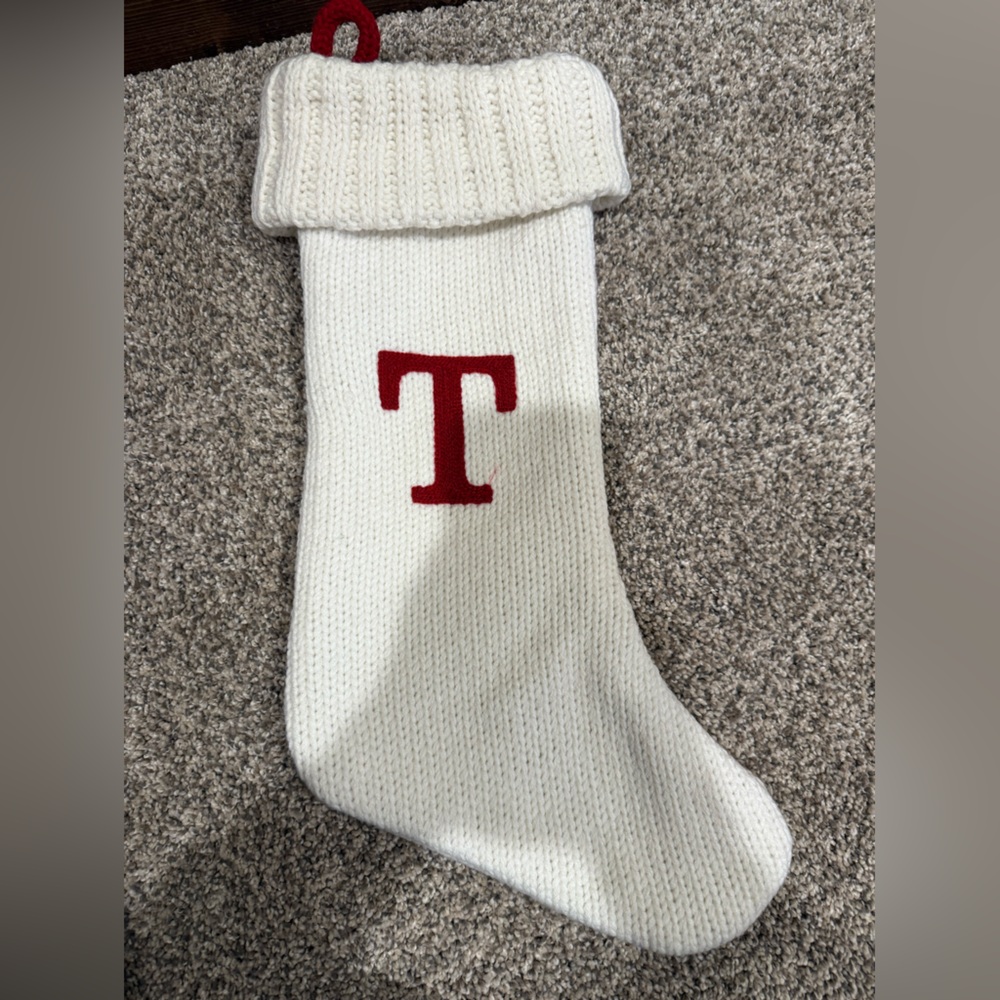 Wondershop White Knit Stocking with Red Letter